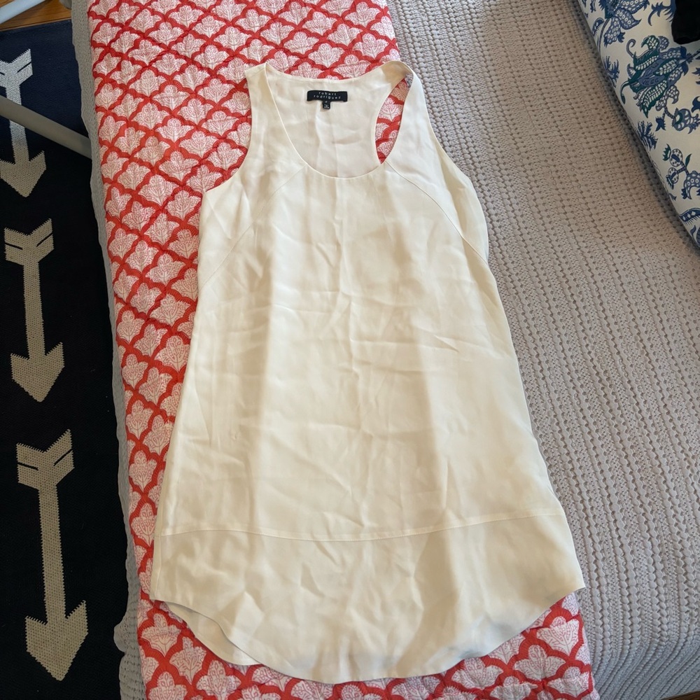Robert Rodriguez Cream Silk Racerback mini dress